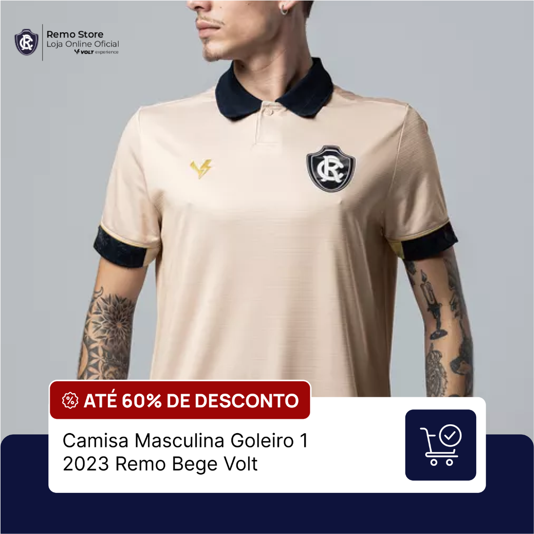 Camisa Masculina Goleiro 1 2023 Remo Bege Volt